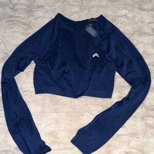 Oner Active Midnight Blue Long Sleeve Crop Top